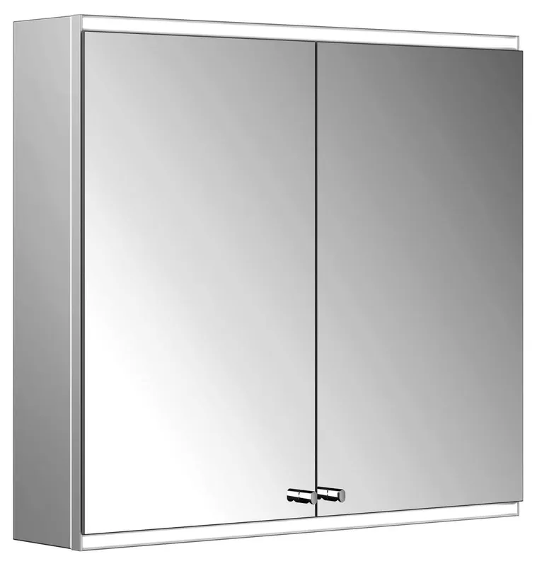 ACTIS-Spiegelschrank Alu m LED-Beleucht. 800x700x160mm 2-türig Korpus verspiegelt