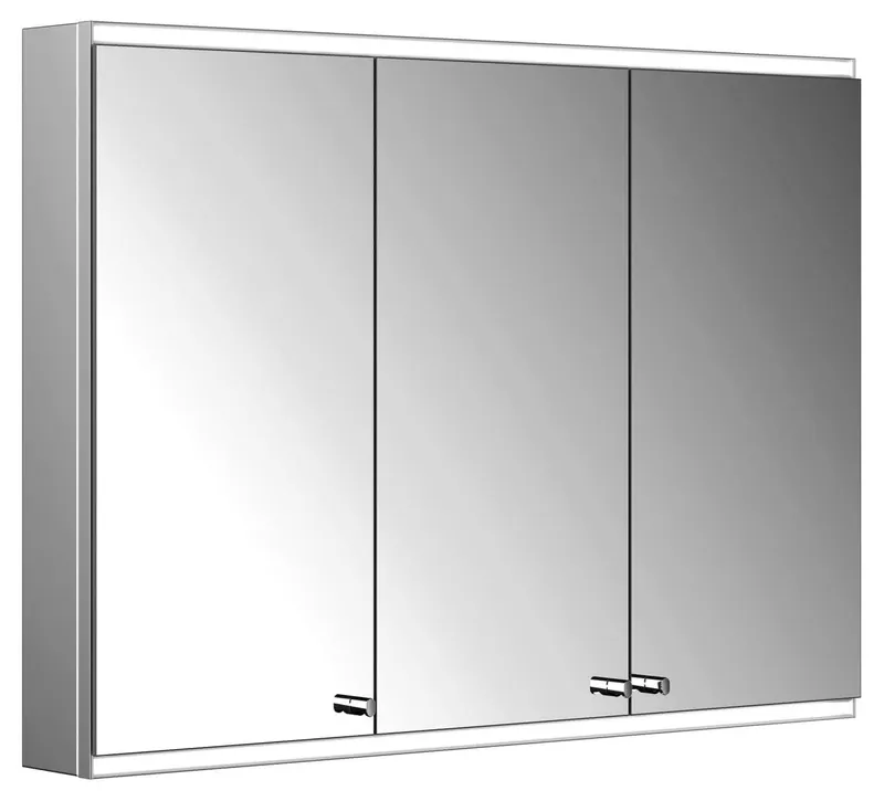 ACTIS-Spiegelschrank Alu m LED-Beleucht. 1000x700x120mm 3-türig Korp. verspiegelt