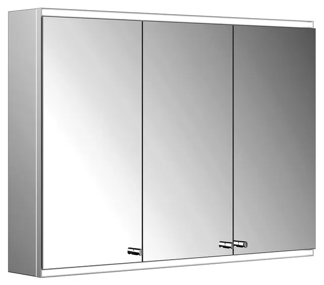 ACTIS-Spiegelschrank Alu m LED-Beleucht. 1000x700x160mm 3-türig Korp. verspiegelt