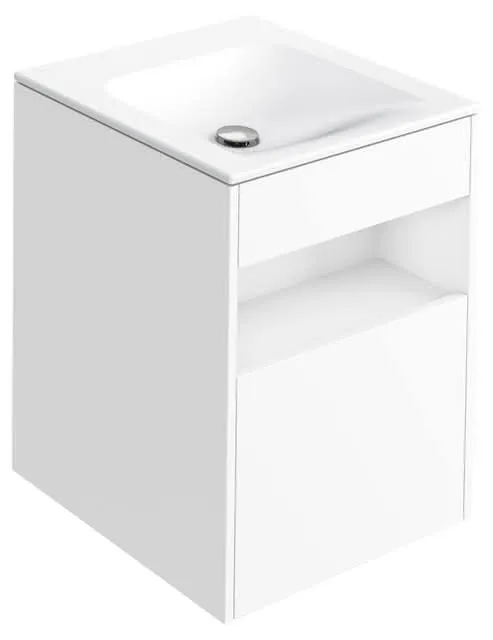 ACTIS-Keramik-Waschtisch mit Waschtisch-Unterbau 504x642x494mm o. HL/ÜL Weiß