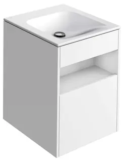 ACTIS-Keramik-Waschtisch mit Waschtisch-Unterbau 504x642x494mm o. HL/ÜL m. Elektrik Weiß – Bild 1