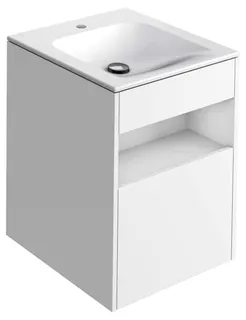 ACTIS-Keramik-Waschtisch mit Waschtisch-Unterbau 504x642x494mm 1 HL CLOU Weiß – Bild 1