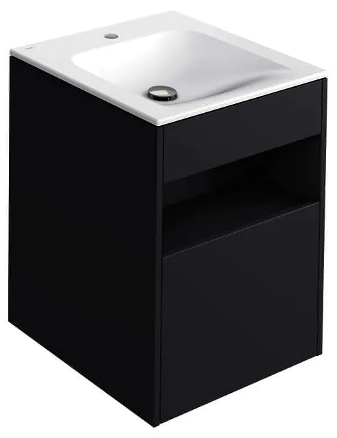 ACTIS-Keramik-Waschtisch mit Waschtisch-Unterbau 504x642x494mm 1 HL CLOU Vulkanit