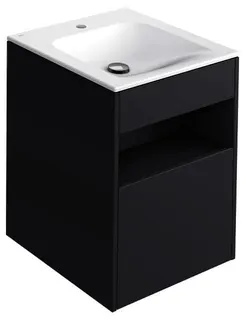 ACTIS-Keramik-Waschtisch mit Waschtisch-Unterbau 504x642x494mm 1 HL CLOU Vulkanit – Bild 1