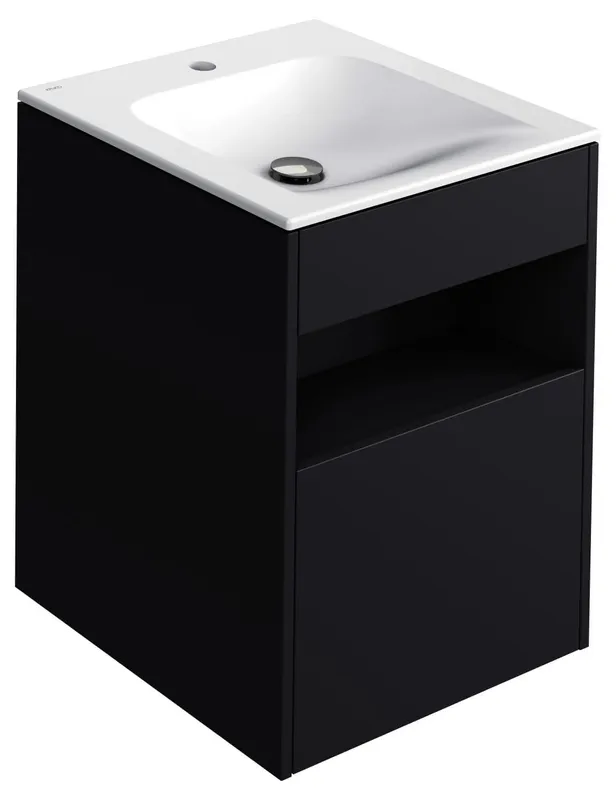 ACTIS-Keramik-Waschtisch mit Waschtisch-Unterbau 504x642x494mm 1 HL CLOU Elektr. Vulkanit