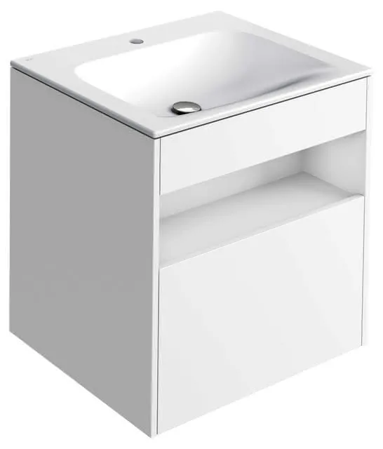 ACTIS-Keramik-Waschtisch mit Waschtisch-Unterbau 655x642x494mm 1 HL CLOU Weiß