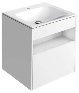 ACTIS-Keramik-Waschtisch mit WT-Unterbau 655x642x494mm 1 HL CLOU Weiß