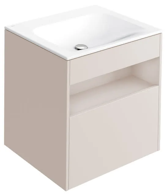 ACTIS-Keramik-Waschtisch mit Waschtisch-Unterbau 655x642x494mm o. HL/ÜL Cashmere