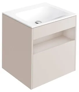 ACTIS-Keramik-Waschtisch mit WT-Unterbau 655x642x494mm o. HL/ÜL Cashmere