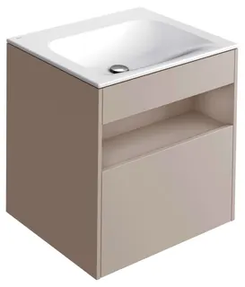 ACTIS-Keramik-Waschtisch mit WT-Unterbau 655x642x494mm o. HL/ÜL Elektrik Cashmere
