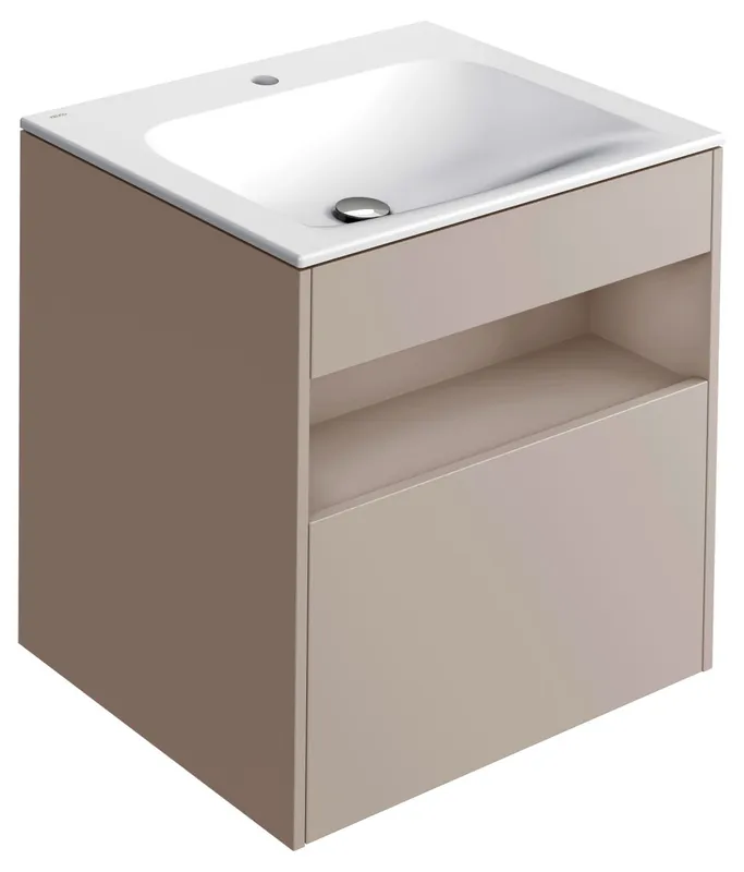 ACTIS-Keramik-Waschtisch mit Waschtisch-Unterbau 655x642x494mm 1 HL CLOU Cashmere