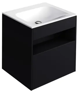 ACTIS-Keramik-Waschtisch mit WT-Unterbau 655x642x494mm o. HL/ÜL Vulkanit