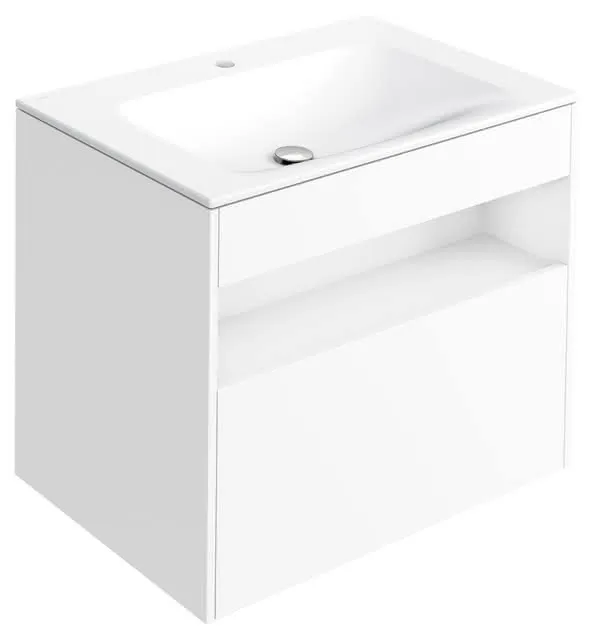 ACTIS-Keramik-Waschtisch mit Waschtisch-Unterbau 805x642x494mm 1 HL CLOU Weiß