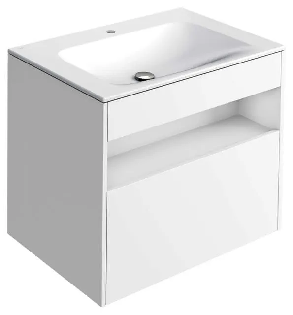ACTIS-Keramik-Waschtisch mit Waschtisch-Unterbau 805x642x494mm 1 HL CLOU m. Elektrik Weiß
