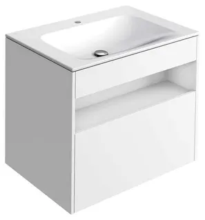 ACTIS-Keramik-Waschtisch mit WT-Unterbau 805x642x494mm 1 HL CLOU m. Elektrik Weiß