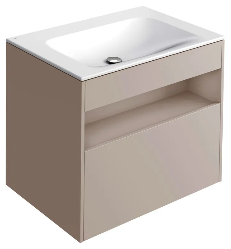 ACTIS-Keramik-Waschtisch mit Waschtisch-Unterbau 805x642x494mm o. HL/ÜL Cashmere