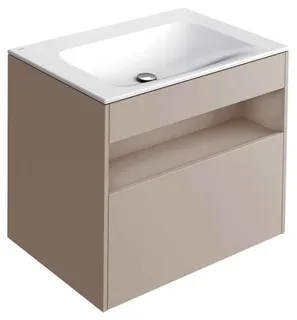 ACTIS-Keramik-Waschtisch mit WT-Unterbau 805x642x494mm o. HL/ÜL Elektrik Cashmere