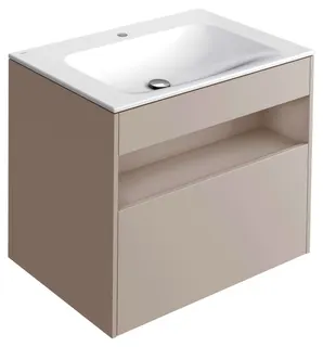 ACTIS-Keramik-Waschtisch mit WT-Unterbau 805x642x494mm 1 HL CLOU Elektr. Cashmere