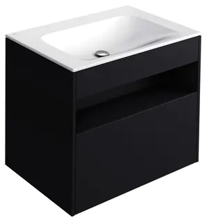 ACTIS-Keramik-Waschtisch mit WT-Unterbau 805x642x494mm o. HL/ÜL Vulkanit