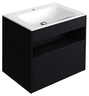 ACTIS-Keramik-Waschtisch mit WT-Unterbau 805x642x494mm 1 HL CLOU Vulkanit