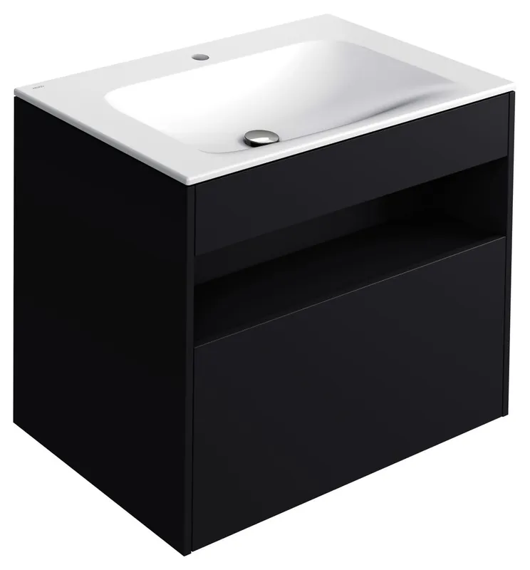 ACTIS-Keramik-Waschtisch mit Waschtisch-Unterbau 805x642x494mm 1 HL CLOU Elektr. Vulkanit