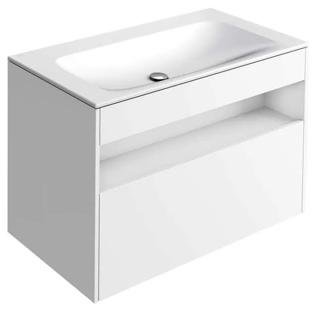 ACTIS-Keramik-Waschtisch mit Waschtisch-Unterbau 1007x642x494mm o. HL/ÜL m. Elektrik Weiß