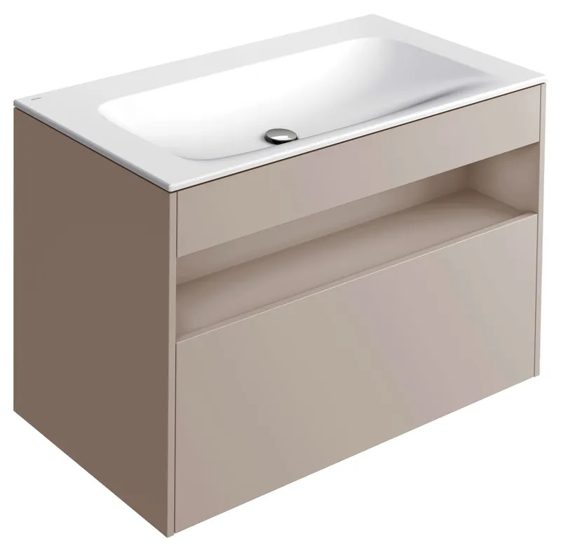 ACTIS-Keramik-Waschtisch mit Waschtisch-Unterbau 1007x642x494mm o. HL/ÜL Cashmere