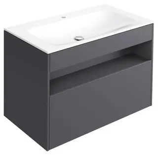 ACTIS-Keramik-Waschtisch mit WT-Unterbau 1007x642x494mm 1 HL CLOU Vulkanit