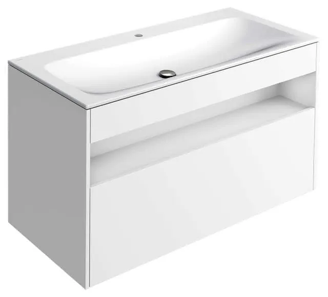 ACTIS-Keramik-Waschtisch mit Waschtisch-Unterbau 1208x642x494mm 1 HL CLOU Weiß