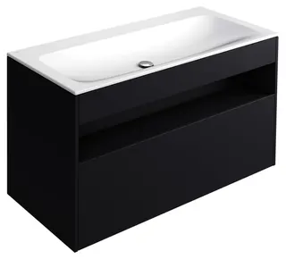 ACTIS-Keramik-Waschtisch mit WT-Unterbau 1208x642x494mm o. HL/ÜL Vulkanit