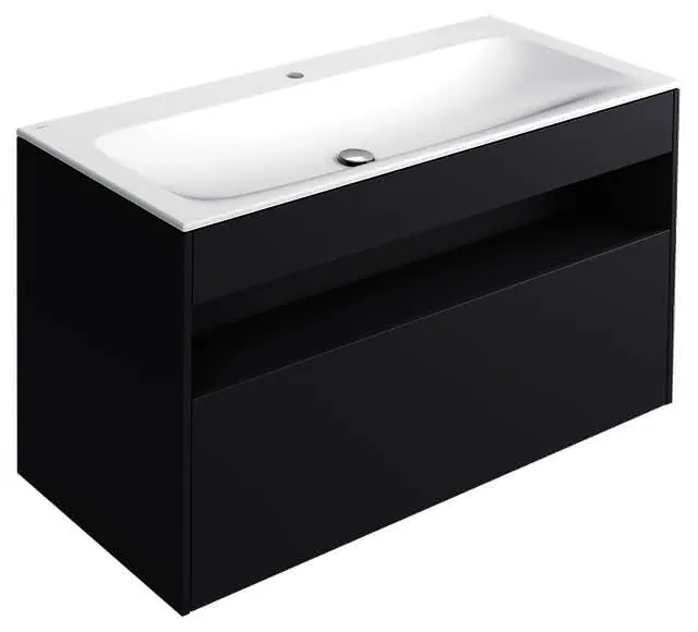 ACTIS-Keramik-Waschtisch mit Waschtisch-Unterbau 1208x642x494mm 1 HL CLOU Vulkanit