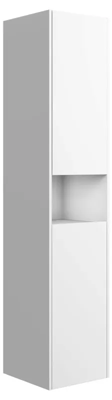 ACTIS-Hochschrank 400x1800x354mm 2 Türen links mit Beleuchtung Weiß