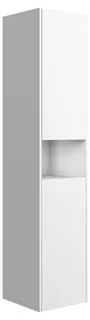 ACTIS-Hochschrank 400x1800x354mm 2 Türen links mit Beleuchtung Weiß