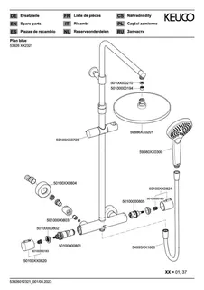 Keuco THM-Brausemischer Plan blue 53926, m.Kopfbrause/Aufputz, verchr. – Bild 3