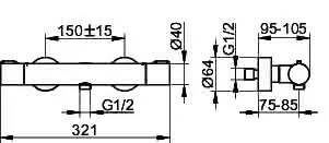Keuco THM-Brausemischer Plan blue 53926, Aufputz, sw matt – Bild 2