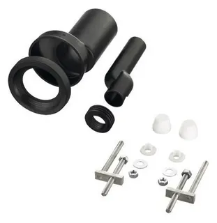 comfort-PE-Wand-WC-Anschlussgarnitur etagiert DN 90/110 Deckkappen weiß