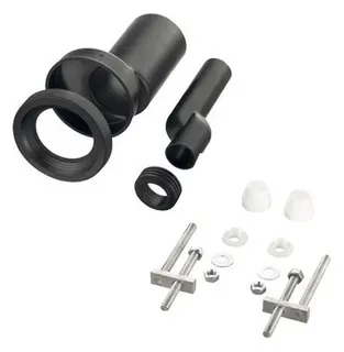 comfort-PE-Wand-WC-Anschlussgarnitur etagiert DN 90/110 Deckkappen weiß – Bild 2