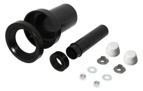 comfort-PE-Wand-WC-Anschlussgarnitur 180mm DN 90/110 Deckkappen weiß