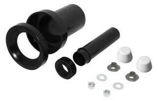comfort-PE-Wand-WC-Anschlussgarnitur 180mm DN 90/110 Deckkappen weiß