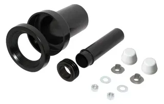 comfort-PE-Wand-WC-Anschlussgarnitur 180mm DN 90/110 Deckkappen weiß – Bild 2