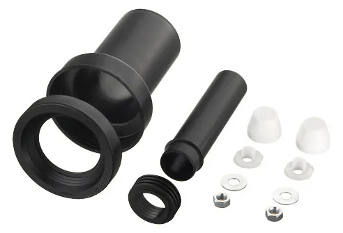 comfort-PE-Wand-WC-Anschlussgarnitur 180mm DN 110/110 Deckkappen weiß