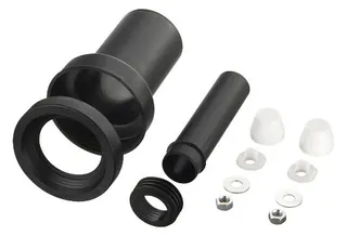 comfort-PE-Wand-WC-Anschlussgarnitur 180mm DN 110/110 Deckkappen weiß