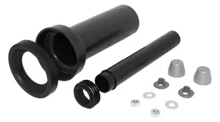 comfort-PE-Wand-WC-Anschlussgarnitur 300mm DN 90/110 Deckkappen Metalloptik