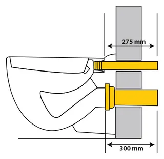 comfort-PE-Wand-WC-Anschlussgarnitur 300mm DN 90/110 Deckkappen Metalloptik – Bild 3