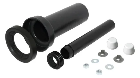 comfort-PE-Wand-WC-Anschlussgarnitur 300mm DN 90/110 Deckkappen weiß