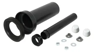 comfort-PE-Wand-WC-Anschlussgarnitur 300mm DN 90/110 Deckkappen weiß