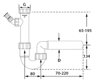 comfort-PP-Spülensiphon 1 1/2" mit einem Geräteanschluss DN 50 – Bild 3