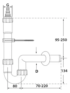 comfort-PP-Waschmaschinen-Siphon DN 40 weiss mit Geräteanschluss 1" – Bild 3