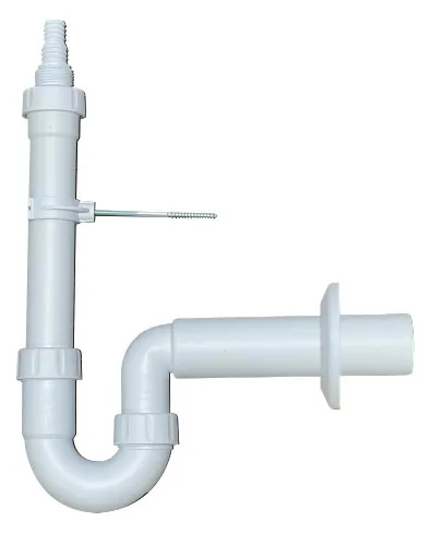 comfort-PP-Waschmaschinen-Siphon DN 50 weiss mit Geräteanschluss 1"