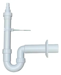 comfort-PP-Waschmaschinen-Siphon DN 50 weiss mit Geräteanschluss 1"